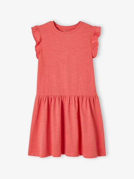 Robe manches à volant fille mauve+rouge+vert d'eau 7 - vertbaudet enfant 