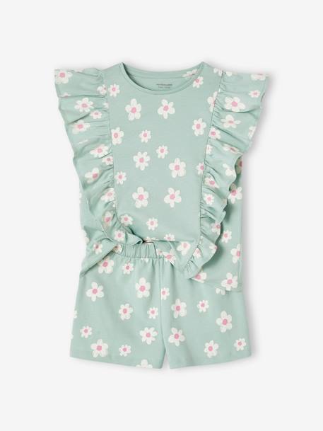 Fille-Short-Ensemble tee-shirt et short fille