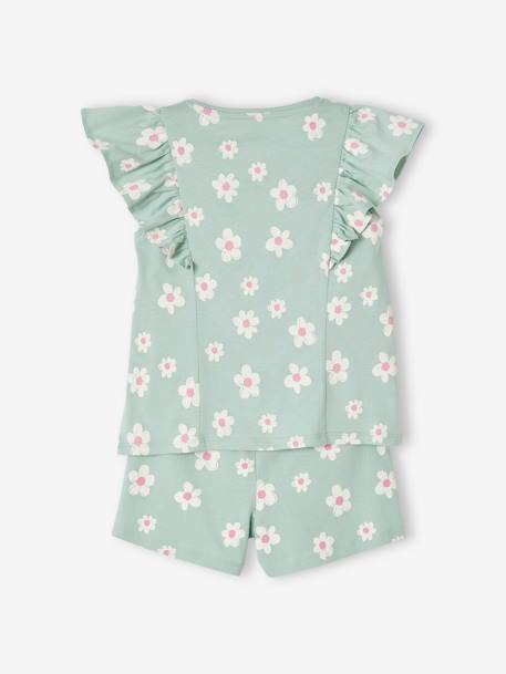 Ensemble tee-shirt et short fille rose+rose pâle+vert d'eau 16 - vertbaudet enfant 