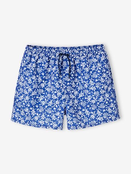 Boxer de bain fleuri homme collection Team famille bleu imprimé 4 - vertbaudet enfant 