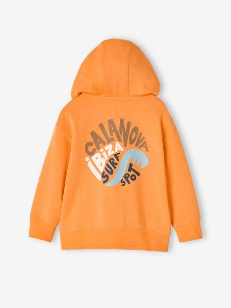 Sweat zippé à capuche motif surf au dos garçon orange 4 - vertbaudet enfant 