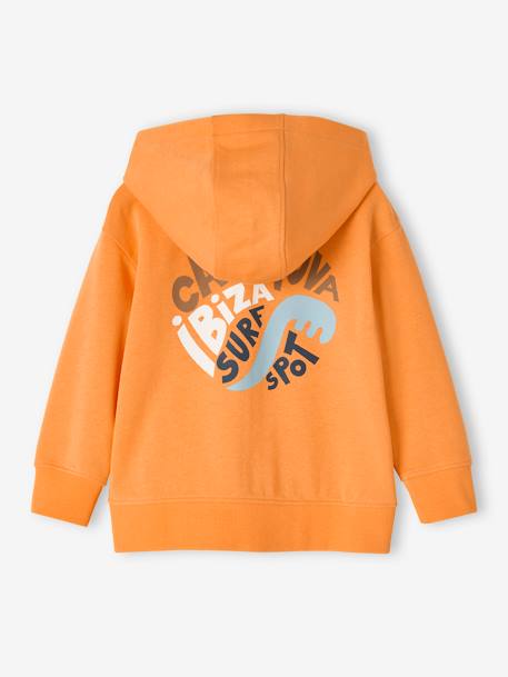 Sweat zippé à capuche motif surf au dos garçon orange 3 - vertbaudet enfant 