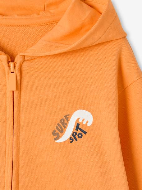 Sweat zippé à capuche motif surf au dos garçon orange 5 - vertbaudet enfant 