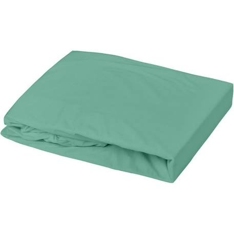 DOMIVA Drap housse + Alèse Uni - 100% Coton - Oeko-Tex® - Blanc/Sapin - 60 x 120 cm VERT 1 - vertbaudet enfant 