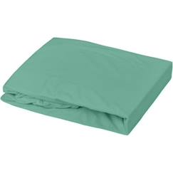 DOMIVA Drap housse + Alèse Uni - 100% Coton - Oeko-Tex® - Blanc/Sapin - 60 x 120 cm  - vertbaudet enfant