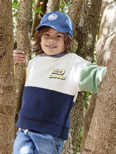 Garçon-Pull, gilet, sweat-Sweat-Sweat à capuche colorblock garçon