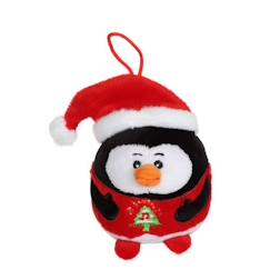 Jouet-Gipsy Toys - Pingouin - Bouille de Noël Sonore - 13 cm - Noir & Rouge