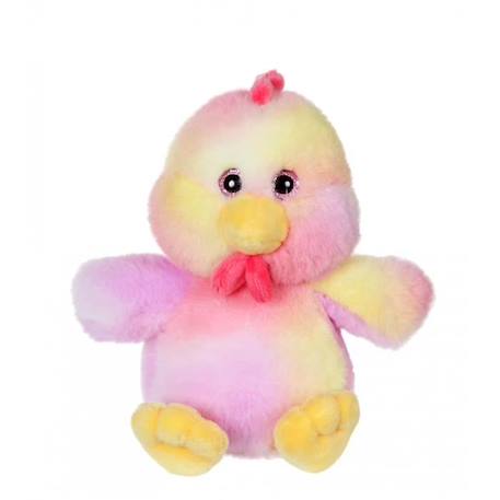 Gipsy Toys - Peluche Basse Cour Colorée - 15 cm - Poule - Rose & Jaune JAUNE 2 - vertbaudet enfant 