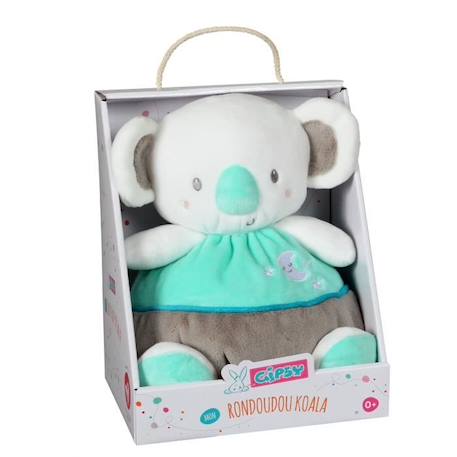 Gipsy Toys - Mon Rondoudou Koala - Peluche vendue en boîte cadeau - 24 cm - Vert et Blanc BLANC 1 - vertbaudet enfant 