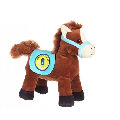 Gipsy Toys - Race Poneez Sonore n°6 - 22cm - Marron Dossard Bleu MARRON 2 - vertbaudet enfant 