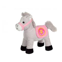 Jouet-Premier âge-Peluches-Gipsy Toys - Race Poneez Sonore n°12 - 22cm -  Gris Dossard Rose