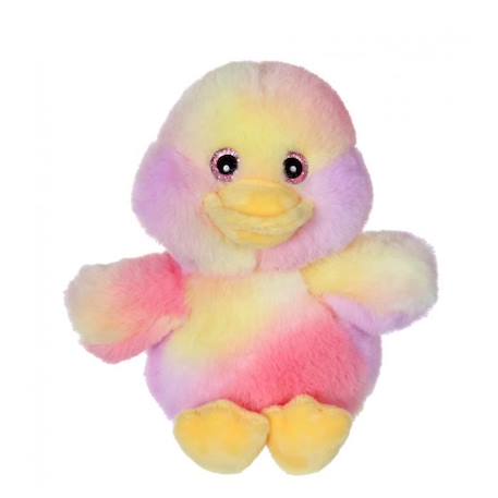 Gipsy Toys - Peluche Basse Cour Colorée - 15 cm - Canard - Rose & Jaune JAUNE 1 - vertbaudet enfant 