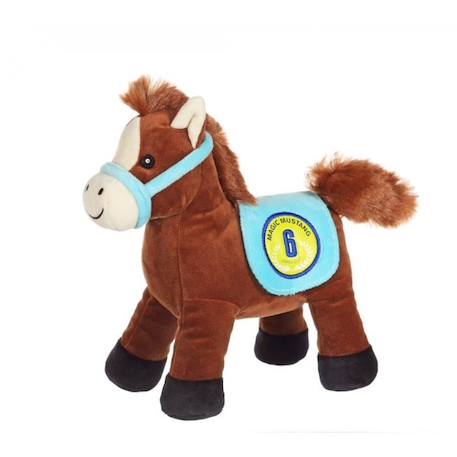 Gipsy Toys - Race Poneez Sonore n°6 - 22cm - Marron Dossard Bleu MARRON 1 - vertbaudet enfant 