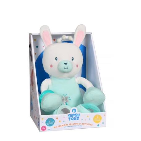 Gipsy Toys - Peluche d'activité 'Les P'tits Féeriques' - Lapin - 25 cm  - Turquoise BLANC 1 - vertbaudet enfant 