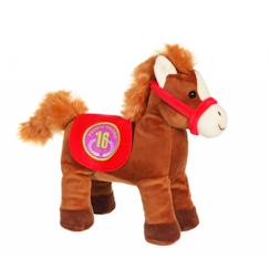 Gipsy Toys - Race Poneez Sonore n°16 - 22cm - Marron Dossard Rouge  - vertbaudet enfant