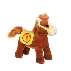 Gipsy Toys - Race Poneez Sonore n°3 - 22cm - Marron Dossard Jaune  - vertbaudet enfant