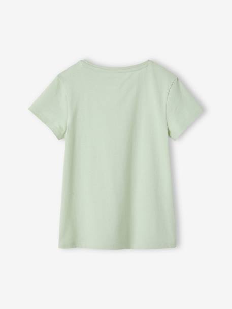 Lot de 3 t-shirts Basics détails irisés fille framboise+jaune pastel+lot camel+lot encre+vert sauge 36 - vertbaudet enfant 