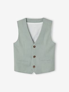 -Veste sans manches de cérémonie garçon en coton/ lin