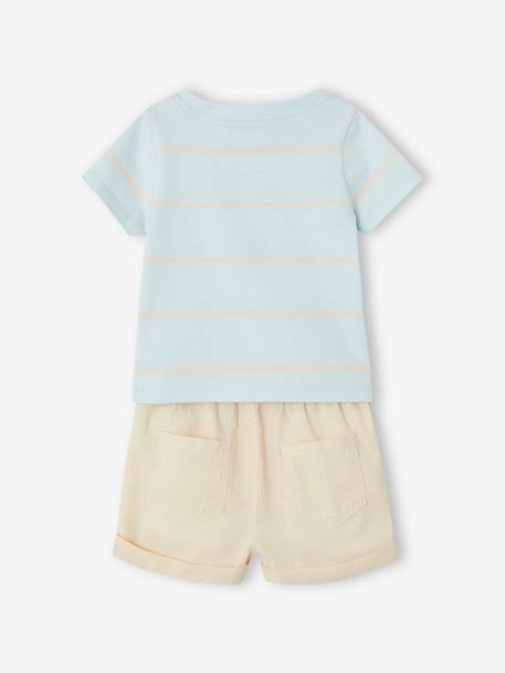 Ensemble T-shirt et short bébé bleu ciel 5 - vertbaudet enfant 