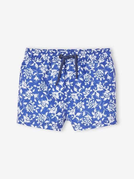 Short de bain imprimé fleurs bébé garçon collection Team Famille bleu imprimé 2 - vertbaudet enfant 