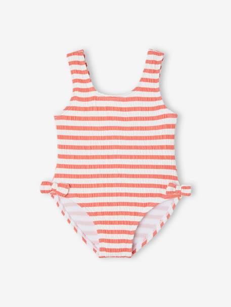 Maillot de bain 1 pièce bébé fille rayé abricot 1 - vertbaudet enfant 