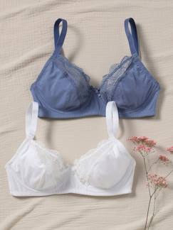 Vêtements de grossesse-Lingerie-Soutien-gorge-Lot de 2 soutiens-gorge grossesse coton biologique et dentelle