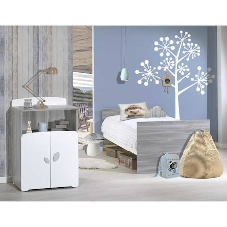 Lit combiné - 120x60cm - Evolutif en 90x190cm - Babyprice Leaf - En bois gris GRIS 3 - vertbaudet enfant 