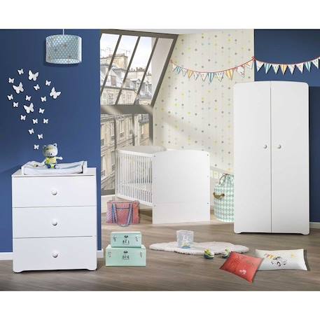 Lit évolutif - 140x70cm - Babyprice Basic - En bois blanc BLANC 3 - vertbaudet enfant 