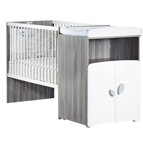 Lit combiné - 120x60cm - Evolutif en 90x190cm - Babyprice Leaf - En bois gris GRIS 1 - vertbaudet enfant 