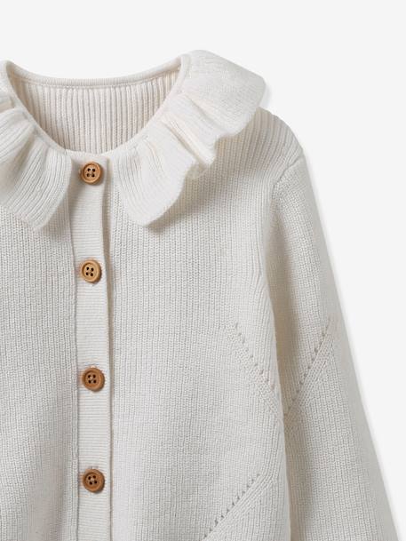 Cardigan bébé coton bio et laine CYRILLUS écru 3 - vertbaudet enfant 