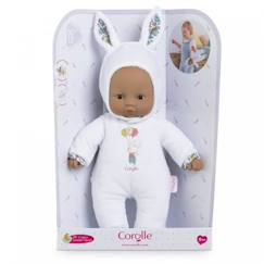 Jouet-Poupons et poupées-Poupon Petit coeur lapin blanc - COROLLE - 9000100710 - Capuche munie d'oreilles de lapereau - 30cm