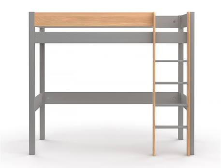 Lit mezzanine en pin massif LANDES - Gris/Bois GRIS 4 - vertbaudet enfant 