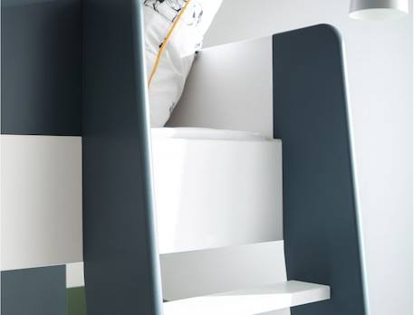 Lit mezzanine avec armoire et bureau OPUS - Blanc/Bleu nuit MULTICOLORE 5 - vertbaudet enfant 