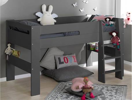 Lit mezzanine 90x190 LONDON - Anthracite GRIS 2 - vertbaudet enfant 