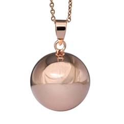 Vêtements de grossesse-Bola de grossesse or rose lisse avec chaîne - NOÉMI - plaquée or rose véritable - coffret cadeau femme enceinte