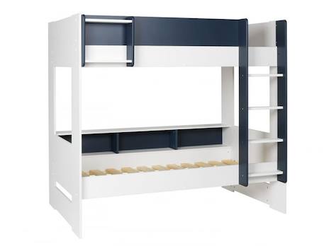 Lit superposé avec rangement 90x190 OPUS - Blanc/Bleu nuit MULTICOLORE 5 - vertbaudet enfant 