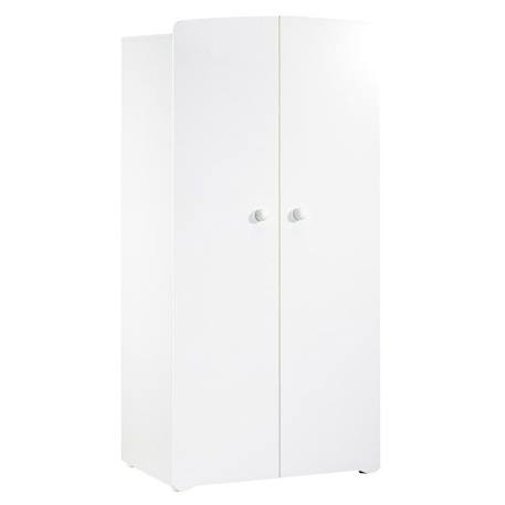 Armoire bébé Basic - Blanche - Boutons boule blanc - 2 portes - Babyprice BLANC 1 - vertbaudet enfant 