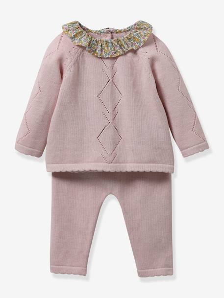 Ensemble en tricot bébé col en tissu Liberty CYRILLUS  - vertbaudet enfant