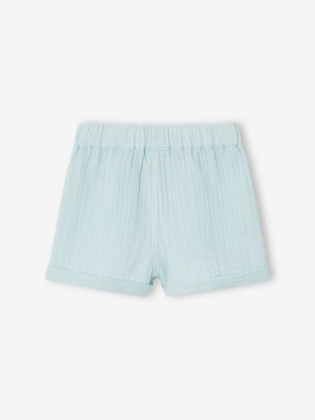 Short en gaze de coton bébé bleu+bleu roi+écru 2 - vertbaudet enfant 