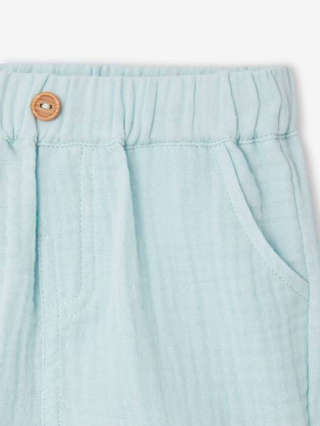 Short en gaze de coton bébé bleu+bleu roi+écru 3 - vertbaudet enfant 