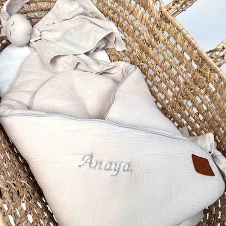 Couverture d'emmaillotage en gaze de coton Jeanne BEIGE+BLANC+BLANC+BLANC+BLEU+GRIS+MARRON+ORANGE+ROSE+VERT 11 - vertbaudet enfant 