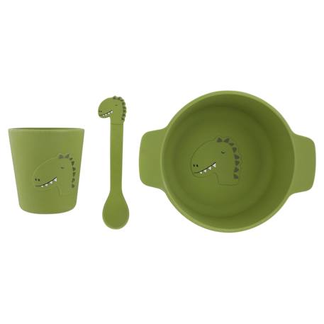 Ensemble repas 3 pièces 1er âge TRIXIE Animal en silicone Mr Dino+Mr Lion 1 - vertbaudet enfant 