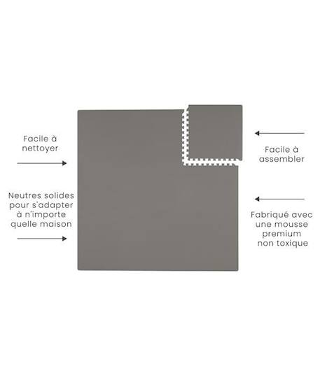 Tapis de Jeu Puzzle Premium Gris | Ensemble Standard de 9 Pièces en Mousse EVA - Taille 131x131 cm GRIS 6 - vertbaudet enfant 