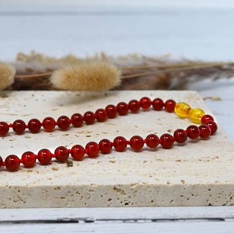 Collier Pierres naturelles : Cornaline Rouge  - Bébé / Nourrisson - Pierres naturelles - Apaise et soulage bébé -Lithothérapie ROUGE 4 - vertbaudet enfant 