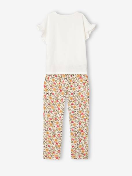 Ensemble tee-shirt + pantalon fille écru+vert 4 - vertbaudet enfant 