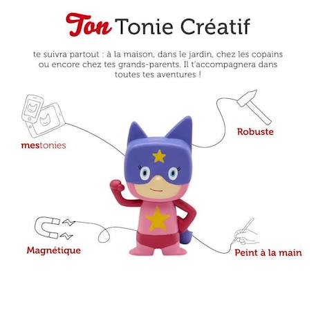 tonies® - Figurine Tonie Créatif - Super-Héros - Rose - Figurine Audio pour Toniebox MULTICOLORE 2 - vertbaudet enfant 