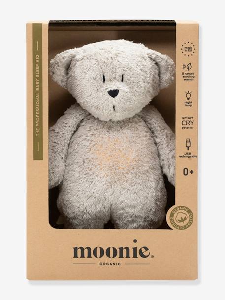 Peluche MOONIE Ourson nature bio* avec sons & lumières Cappuccino+Gris minéral 5 - vertbaudet enfant 