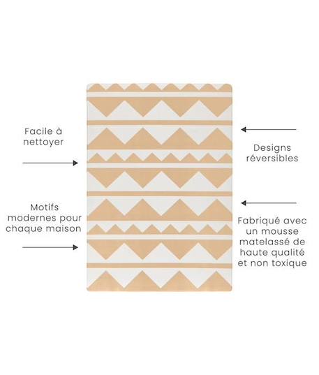 Tapis pour bébé en polyuréthane dessin réversible beige 140 x 200 BEIGE 6 - vertbaudet enfant 