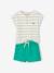 Ensemble bébé T-shirt et short menthe+moka 1 - vertbaudet enfant 