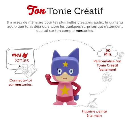 tonies® - Figurine Tonie Créatif - Super-Héros - Rose - Figurine Audio pour Toniebox MULTICOLORE 3 - vertbaudet enfant 